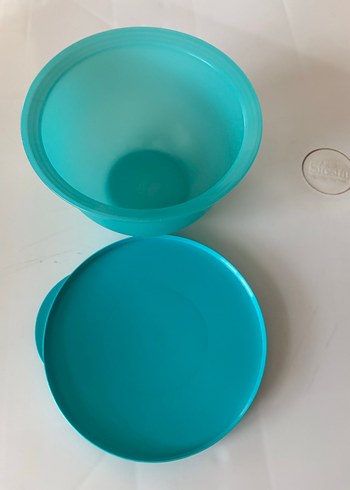 Turkuaz Plastik Kapaklı Saklama Kabı - Görsel 4