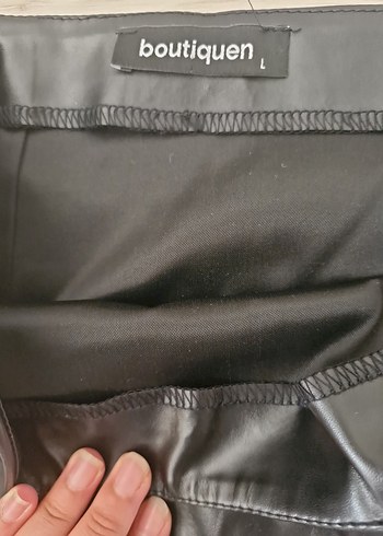 l Beden Siyah Deri Mini Etek