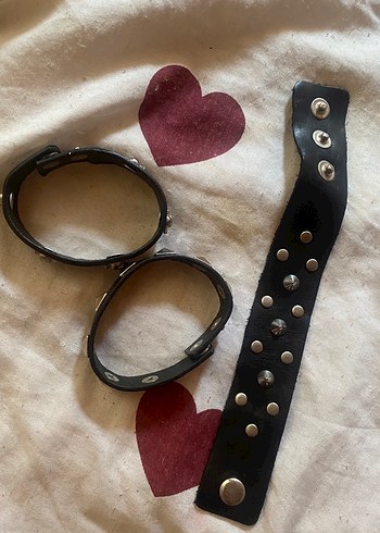 Siyah Rock Punk Tokalı Bileklik - Görsel 2