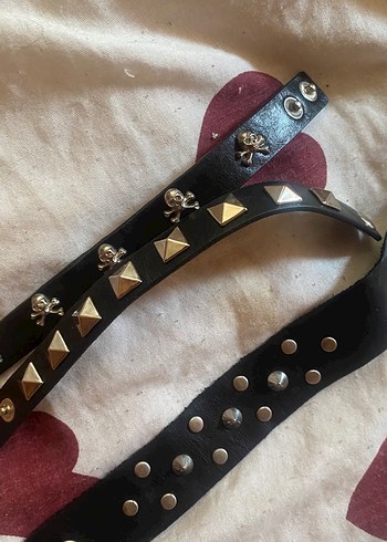 Siyah Rock Punk Tokalı Bileklik - Görsel 3