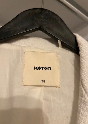 38 Beden beyaz Renk Düğmeli Beyaz Keten Kadın Blazer Ceket