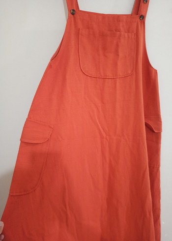 Kadın turuncu Askılı Uzun Tulum - Görsel 3