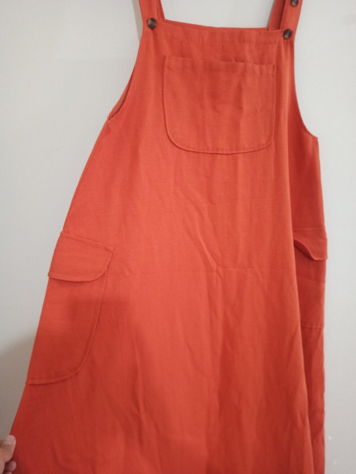 Kadın turuncu Askılı Uzun Tulum - Görsel 3