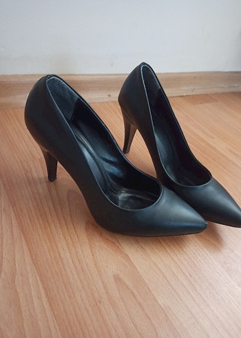 Siyah Minimalist Stiletto Topuklu Kadın Ayakkabı - Görsel 2