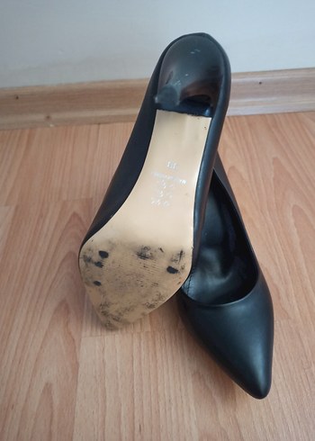 Siyah Minimalist Stiletto Topuklu Kadın Ayakkabı - Görsel 4