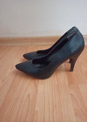 Siyah Minimalist Stiletto Topuklu Kadın Ayakkabı - Görsel 3