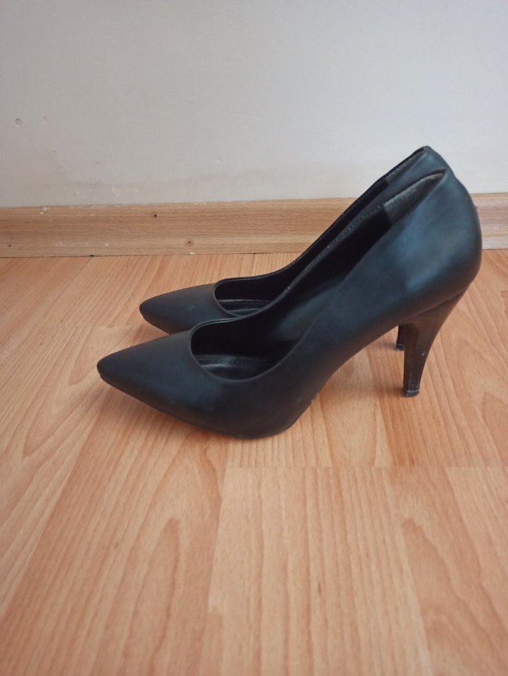 Siyah Minimalist Stiletto Topuklu Kadın Ayakkabı - Görsel 3