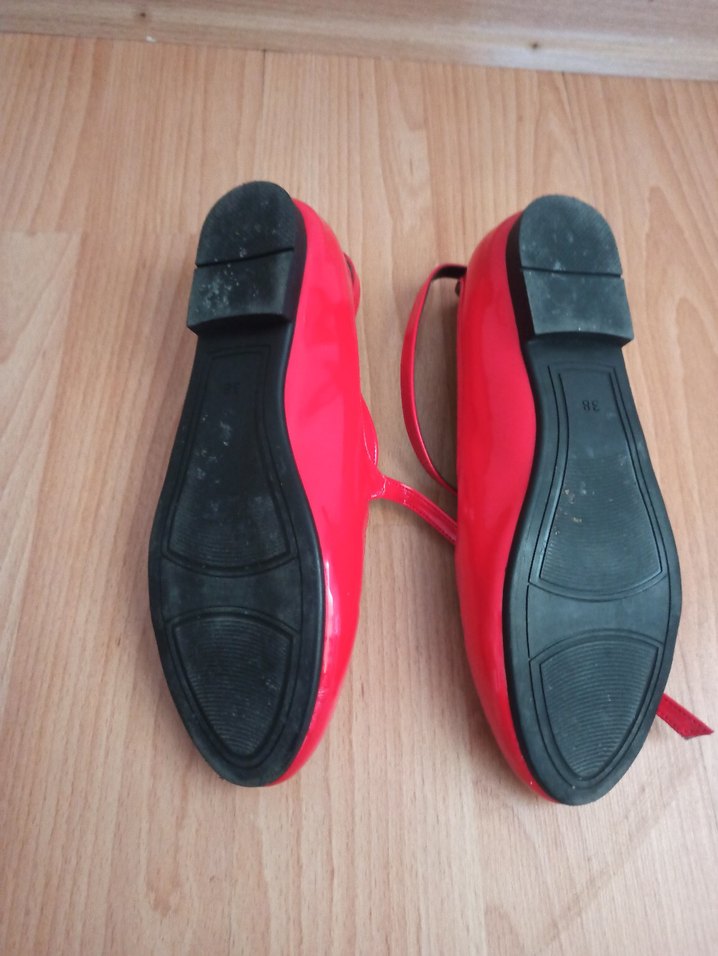 Kırmızı Rugan Stiletto Tokalı Kadın Ayakkabı - Görsel 4