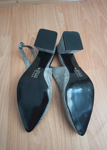 Gri Yılan Desenli Stiletto Topuklu Kadın Ayakkabı - Görsel 5