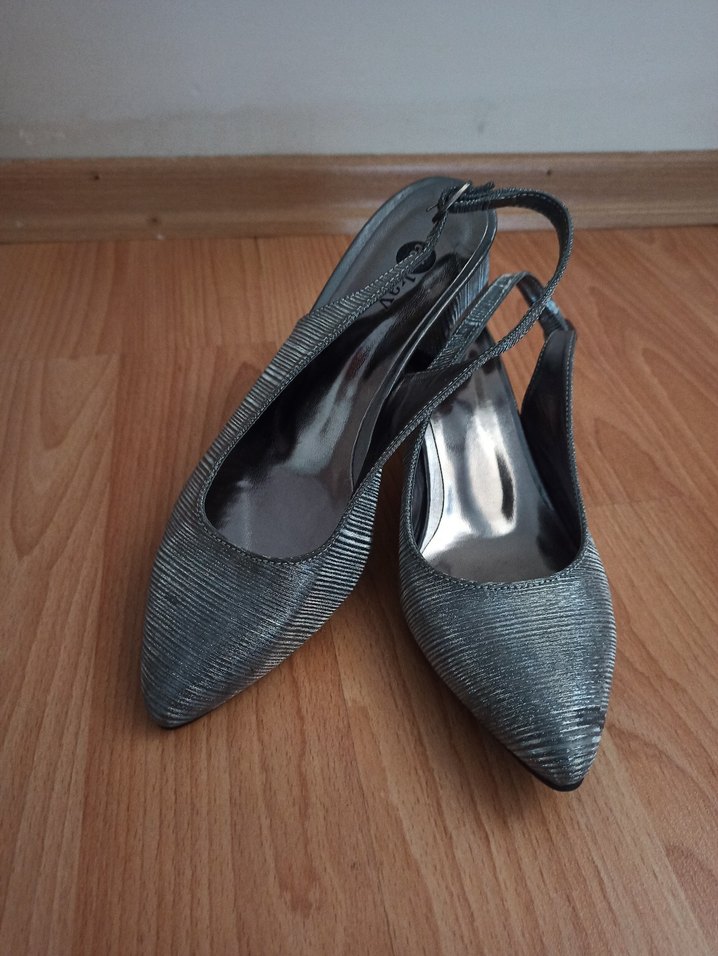 Gri Yılan Desenli Stiletto Topuklu Kadın Ayakkabı - Görsel 4