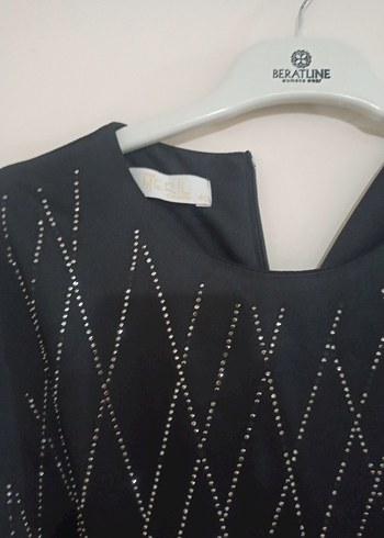 Uzun Siyah taşlı Gotik Elbise - Görsel 4