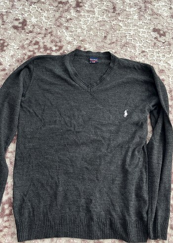 Polo Ralph Lauren Koyu Gri V Yaka Triko Kazak