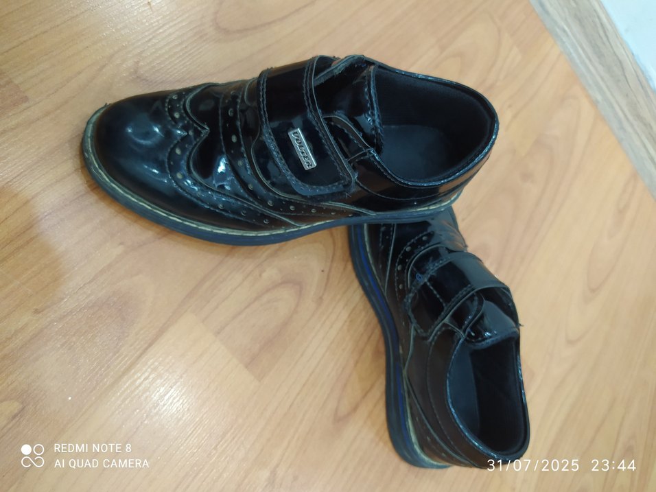 Mavi Parlak Tokalı Erkek Çocuk Özel Ayakkabı - Görsel 3