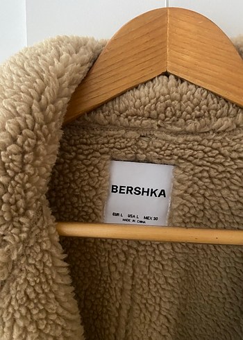 Bershka Kahverengi Kürklü Deri Biker Ceket - Görsel 3