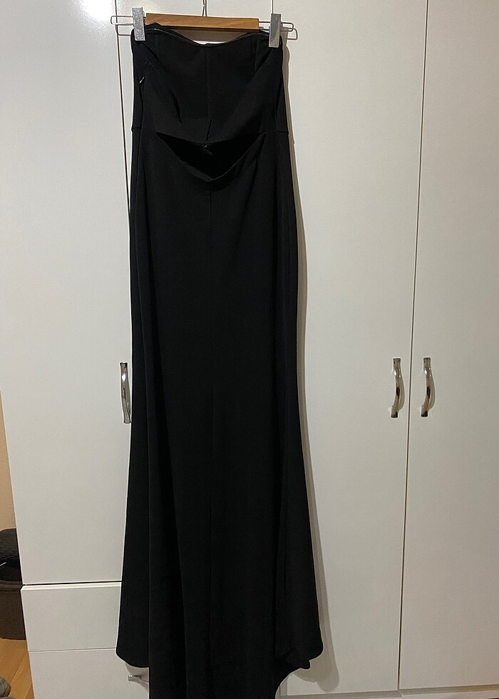 Siyah Straplez Elbise - Görsel 3