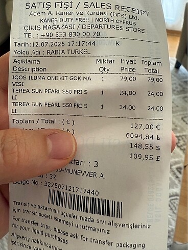 İcos Kıbrıs Duty free hiç açılmamış kutusunda Duty free fiyatı