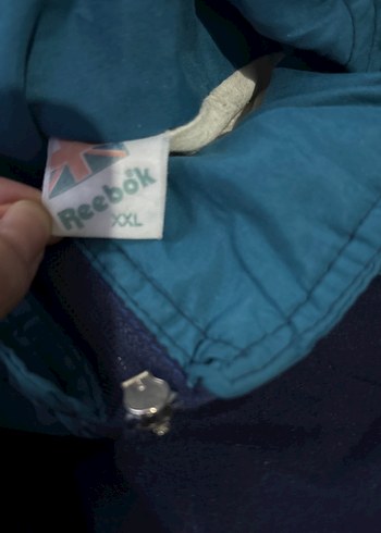 xxl Beden Mavi Fermuarlı Street Wear Ceket vintage retro