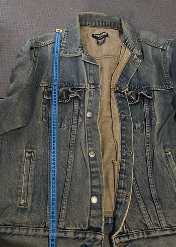 Düğmeli Gri Kadın Denim Ceket