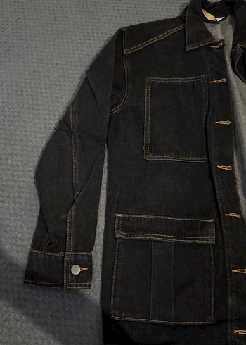 H&M Kadın siyah h&m Uzun Denim Ceket