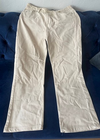 Diğer Kadın Beyaz Denim Midi Pantolon
