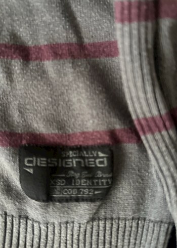 Gri V Yaka Erkek Triko Kazak - Görsel 2