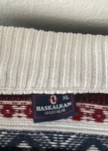 Erkek Beyaz Örgü Yaka Detaylı Kazak - Görsel 2