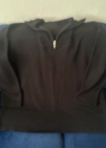 Fermuarlı Siyah Erkek Polar Sweatshirt - Görsel 2