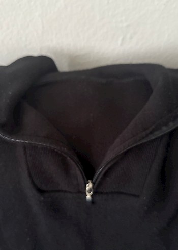 Fermuarlı Siyah Erkek Polar Sweatshirt - Görsel 3