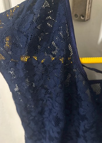 Lacivert Dantel Midi Abiye Elbise - Görsel 2