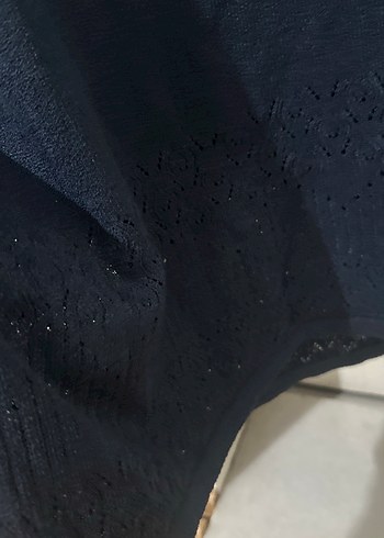 Kadın Lacivert V Yaka Kısa Kollu Tişört - Görsel 4