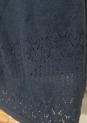 Kadın Lacivert V Yaka Kısa Kollu Tişört - Görsel 5