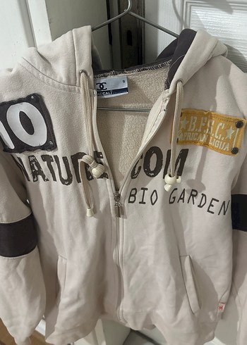 Kadın  Beyaz Fermuarlı Streetwear Ceket - Görsel 2