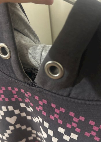 KadınKapüşonlu Desenli Sweatshirt - Görsel 6