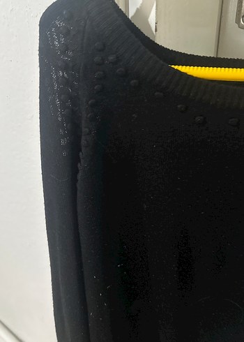 Siyah Kadın Uzun Kollu Salaş Kazak - Görsel 3