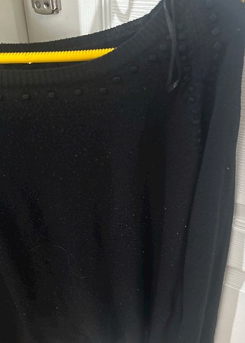 Siyah Kadın Uzun Kollu Salaş Kazak - Görsel 2