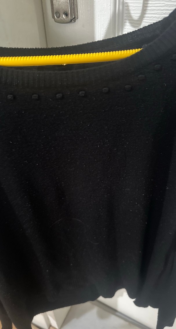 Siyah Kadın Uzun Kollu Salaş Kazak - Görsel 4