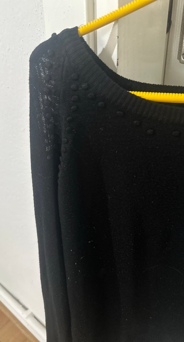 Siyah Kadın Uzun Kollu Salaş Kazak - Görsel 3