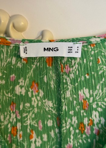 MANGO Yeşil V Yaka Midi Elbise - Görsel 3