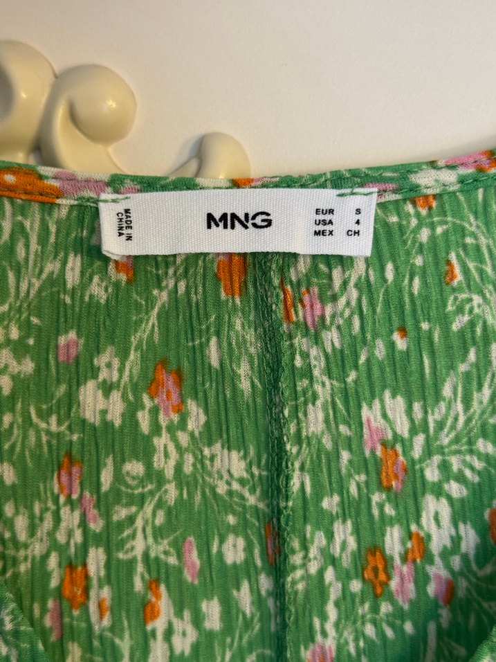 MANGO Yeşil V Yaka Midi Elbise - Görsel 3