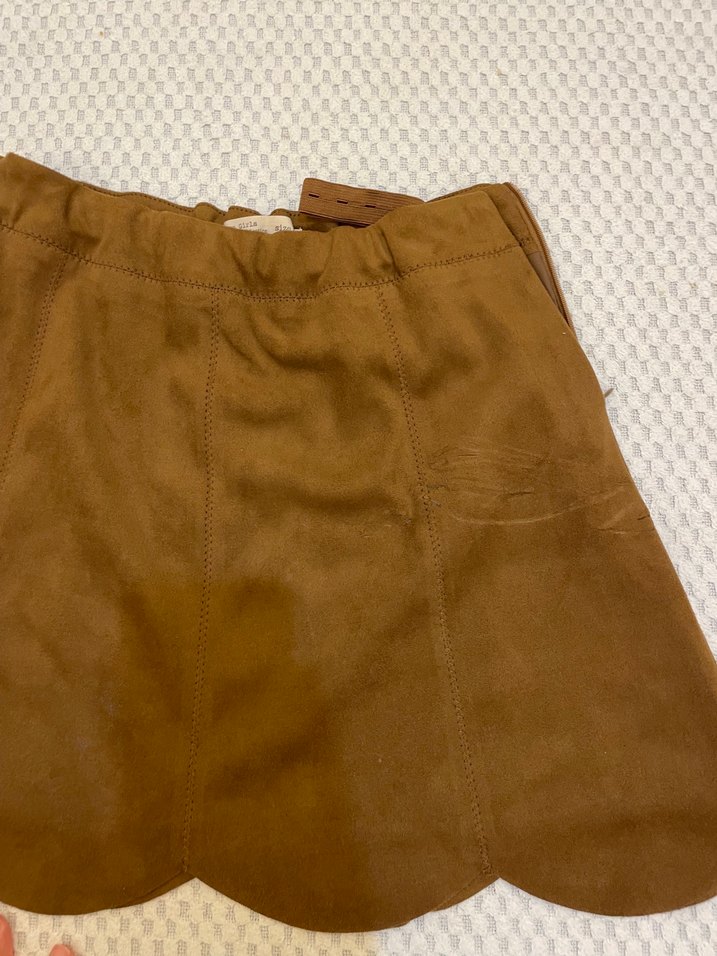 Kahverengi Süet  Mini Etek - Görsel 2