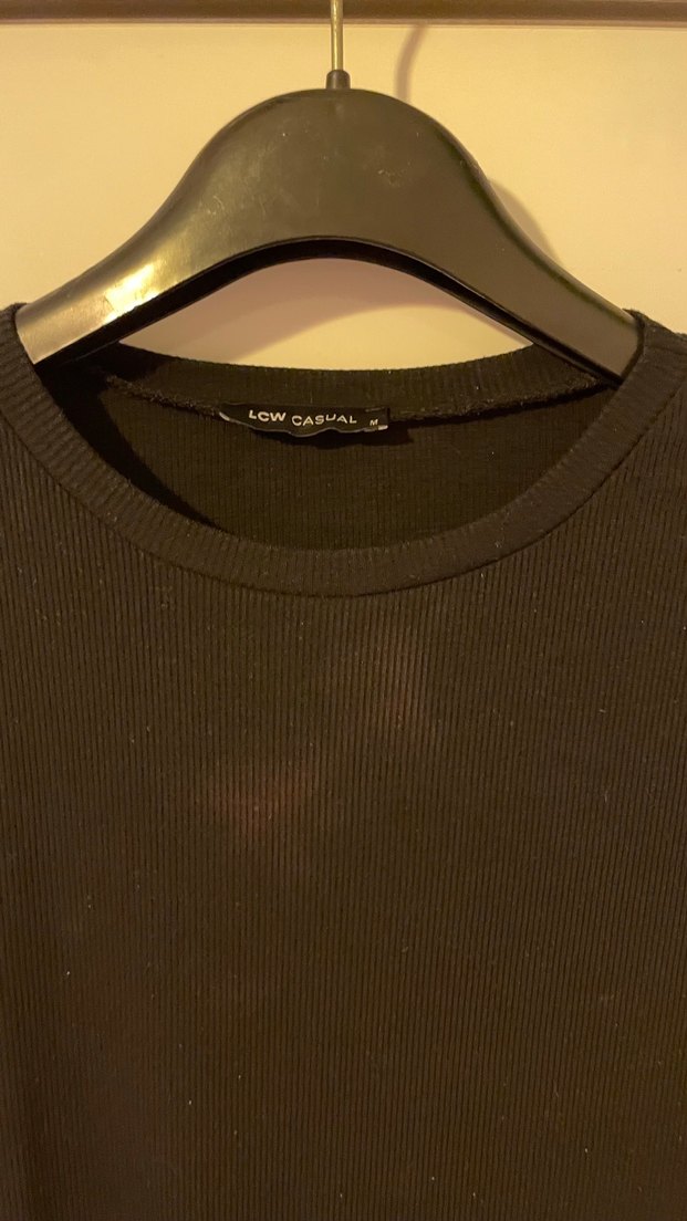 Siyah Kısa Kollu midi Elbise - Görsel 2