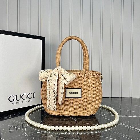  Beden camel Renk Gucci Raffia