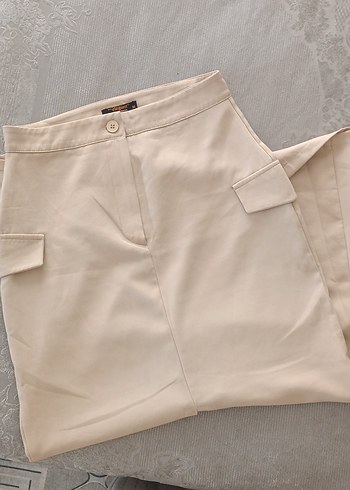 Bej Uzun önden yırtmaçlı Kadın Etek - Görsel 4