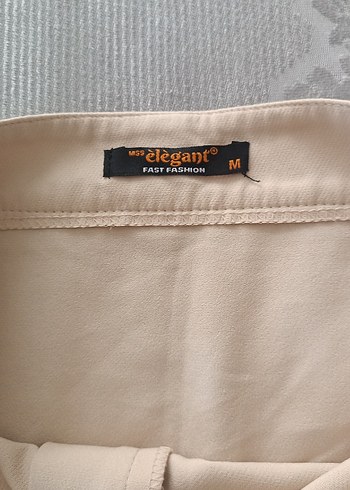 Bej Uzun önden yırtmaçlı Kadın Etek - Görsel 3