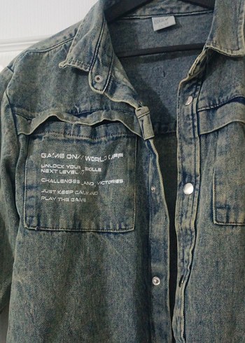 Düğmeli Kadın Denim kot Ceket - Görsel 2