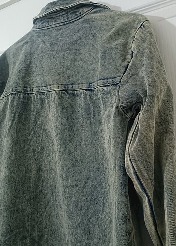 Düğmeli Kadın Denim kot Ceket - Görsel 6