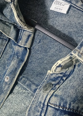 Düğmeli Kadın Denim kot Ceket - Görsel 7