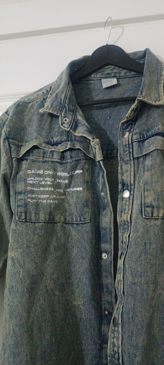 Düğmeli Kadın Denim kot Ceket - Görsel 2