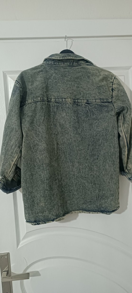 Düğmeli Kadın Denim kot Ceket - Görsel 3