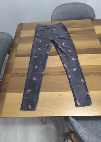 Kız Çocuk Gri Batik Desenli Denim Tayt - Görsel 3